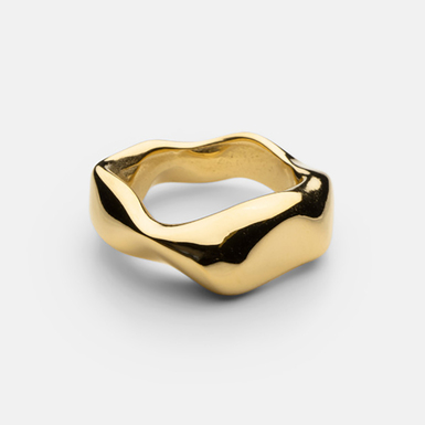 Gold plated steel ring "Crown" by Skultuna