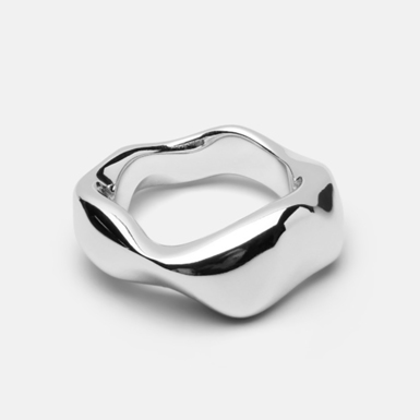 Silver plated steel ring "Silver crown" by Skultuna