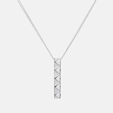 Necklace with silver plated steel pendant "Rhomb" by Skultuna