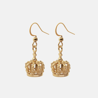 Gold-plated steel earrings "Corona" by Skultuna