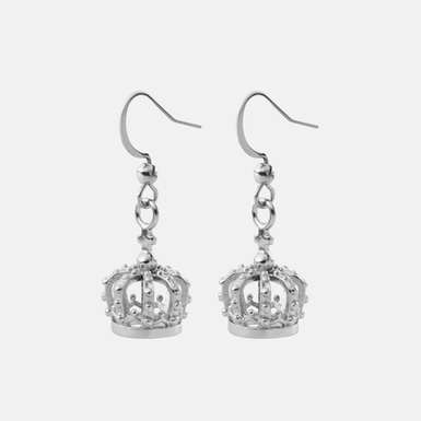 Silver-plated steel earrings "Silver corona" by Skultuna