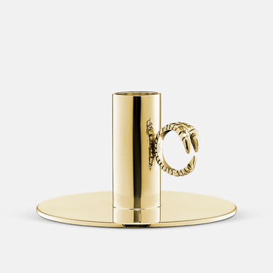 Polished brass candle holder "Claw" by Skultuna