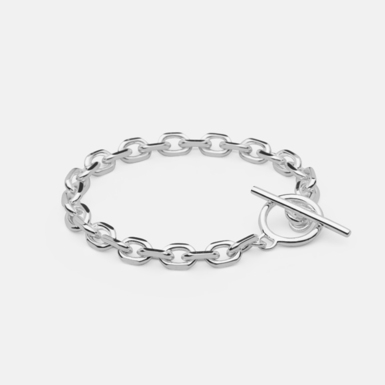 Silver plated steel bracelet "Chain" (size L) by Skultuna