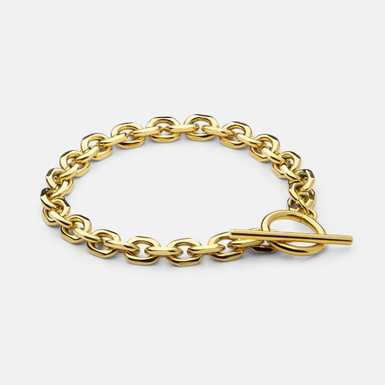 Gold plated steel bracelet "Golden chain" (size L) by Skultuna