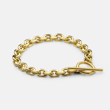 Gold plated steel bracelet "Golden chain" (size XL) by Skultuna