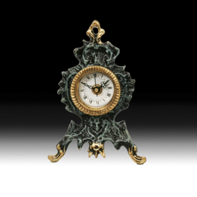 "Gloria" bronze table clock by Virtus