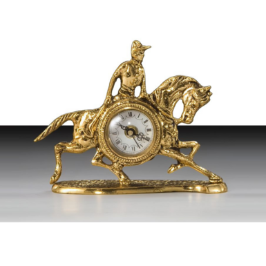 Bronze table clock "On a horseback" by Virtus