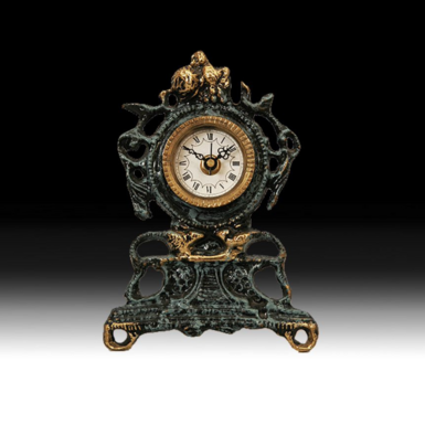 "Aristocrat" bronze table clock by Virtus