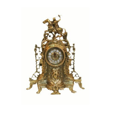 Bronze desk clock "Un leon" by Virtus