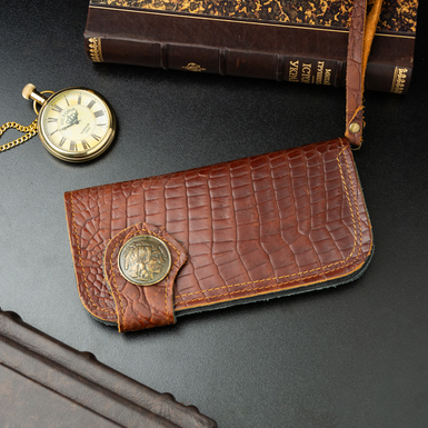 Bison leather wallet "Sacoche"