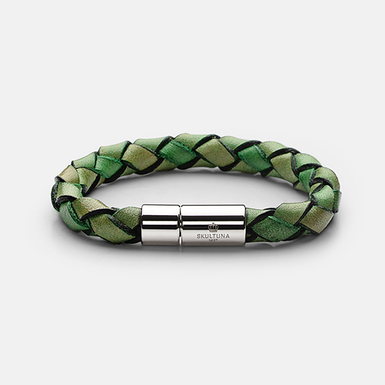 Genuine leather bracelet "Amulet" (green, size L) by Skultuna