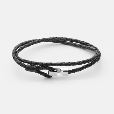 Genuine leather bracelet "Hook" (size M) by Skultuna (unisex)
