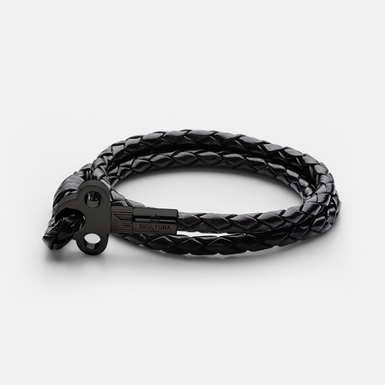 Bracelet made of genuine leather "Titanium" (size M) by Skultuna (unisex)