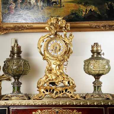 Антикварные каминные часы, Франция, сер. 19 века