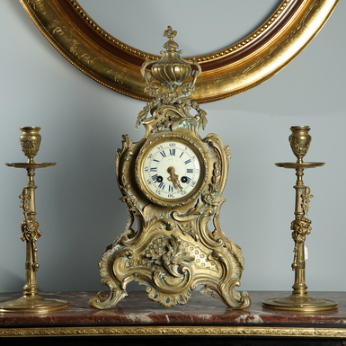 Antique Rococo clock, France, early 20th century
