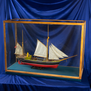 Handmade decorative model of the Norwegian game fishing schooner last quarter of the 19th century "Geyser"