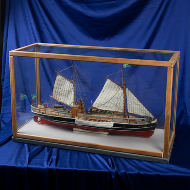Decorative handmade model of the steamboat last quarter of the 19th century "Lena" 