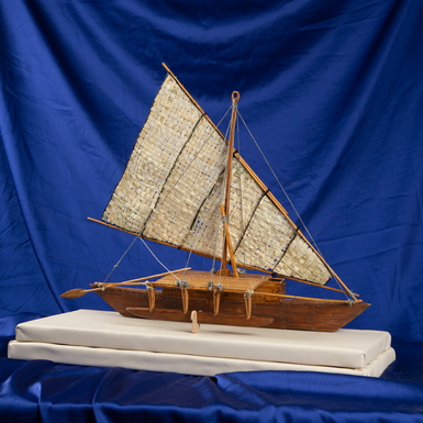 Decorative model of a Polynesian outrigger canoe (balancer) handmade