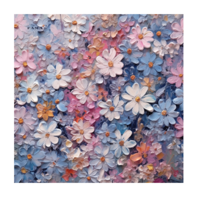 Платок из натурального шелка «Pinky blue» от FAMA (лимитированная коллекция, 65х65 см)