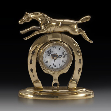 Bronze table clock "Horseshoe" (880 g) by Virtus
