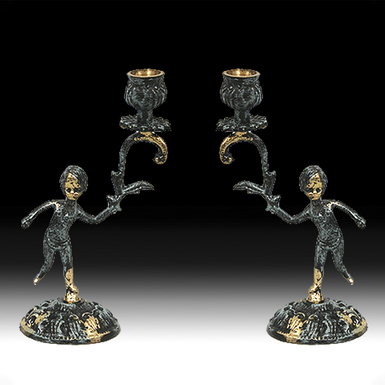 Set of bronze candlesticks "Angels" (2 pcs., 660 g) by Virtus