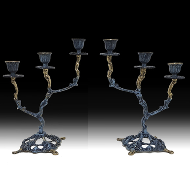 Pair of bronze candelabra "Branches" (1.85 kg) by Virtus