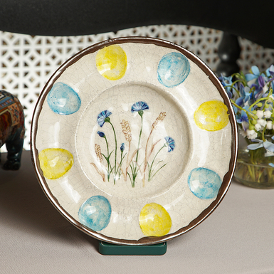 Handmade plate "Flowers of Ukraine" (until Easter)