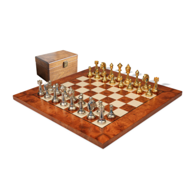 Chess with gold and silver plated "Vertex" from Italfama