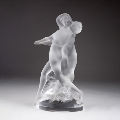 Rare crystal figurine "Dance of Lovers" by Lalique, France, second half of the 20th century
