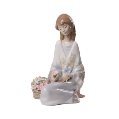 Porcelain figurine "Girl with flowers" by Lladro, Spain, 1998