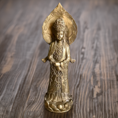 Antique bronze sculpture "Goddess of Mercy Guanyin", 1960s