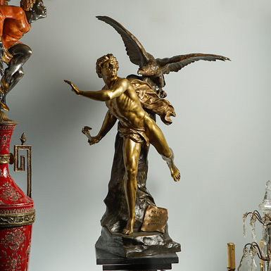 Раритетная скульптура "Прометей" от Эмиля Луи Пико, конец ХІХ века, Франция