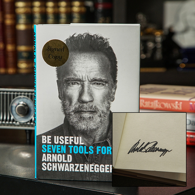 Autograph of Arnold Schwarzenegger on the book "Be Useful: Seven Tools for Life"