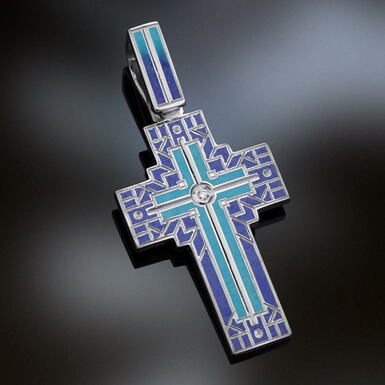 "Palm Sunday" silver body cross by Lobortas