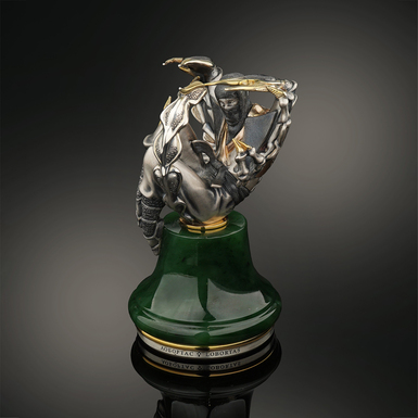 Seal "Scorpio" (silver, gold, diamonds, jade) by Lobortas