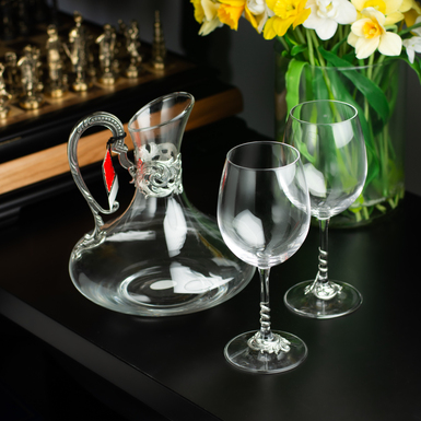 Glass set for wine "Debora" (decanter and 2 glasses) from Freitas & Dores