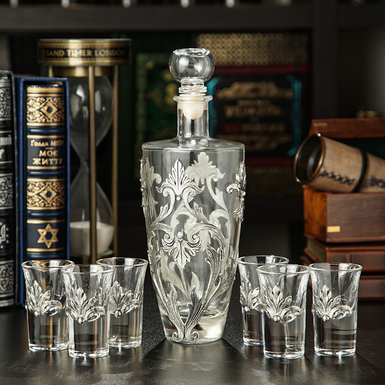 Glass vodka set "Fernao" (6 glasses and decanter) from Freitas & Dores