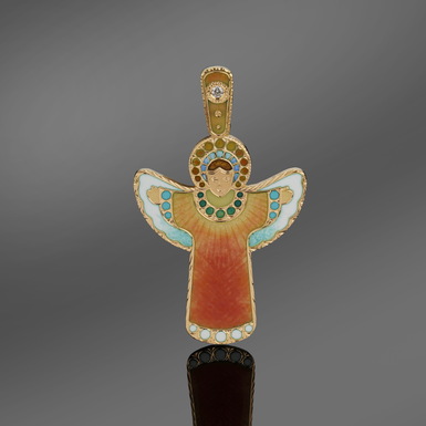 Gold pendant with diamonds "Angel" by Lobortas