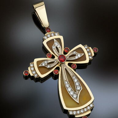 Gold body cross "Shine" by Lobortas