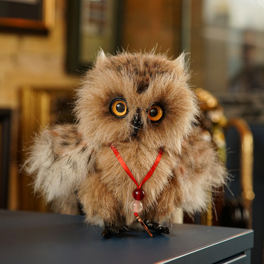 Author's artificial fur toy "Brown owl"