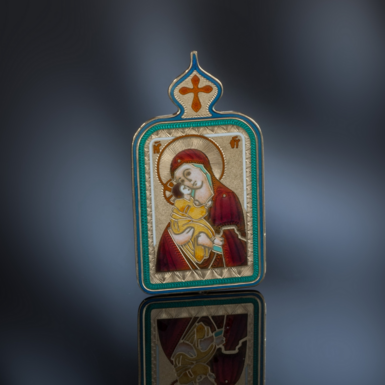 Lobortas body icon "Our Lady of Volodymyr" made of 750 gold and enamel