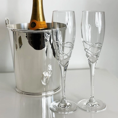 Crystal champagne glasses "Gloria" (2 pcs.) by Royal Buckingham, Great Britain