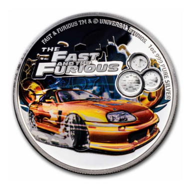 "The fast and the furious" silver coin, $2