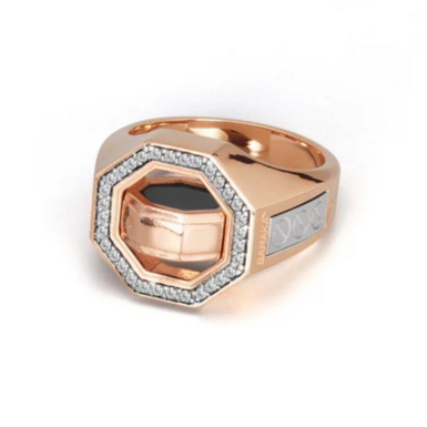 Каблучка з рожевого та білого золота з білими діамантами "Armonia" від Baraka