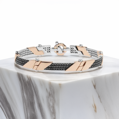 Браслет із рожевого та білого золота з діамантами "Abbraccio" від Baraka