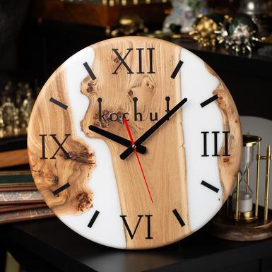 Kochut Handmade Transparent Wooden Wall Clock "Continuum" (400mm)