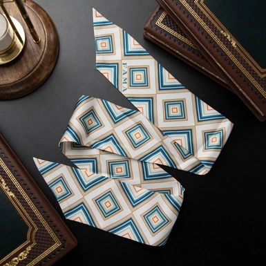 Silk twill "Stylish geometry" from FAMA (limited collection, 90x7 cm)