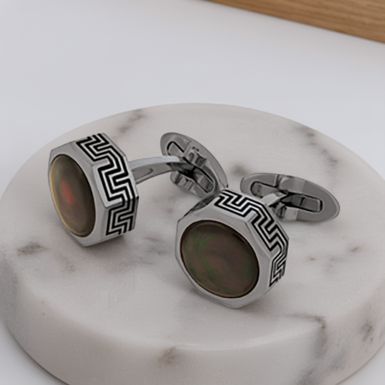 Stainless steel cufflinks "Prerogative" by Montegrappa