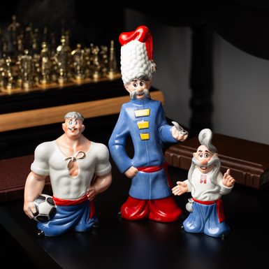 A set of porcelain figurines "Three Cossacks" from the Kyiv Experimental Ceramics and Art Plant