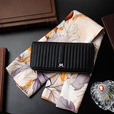 "Abigaille" wallet gift set from Wolf and a scarf made of natural silk "Balance" from FAMA (limited collection, 65x65 cm)